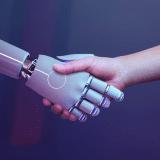 robot handshake human background futuristic digital age 53876 129770